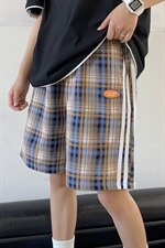 夏季格子宽松薄款短裤中性休闲五分裤运动裤A125-6603-P38，男装牛仔裤，电商A125