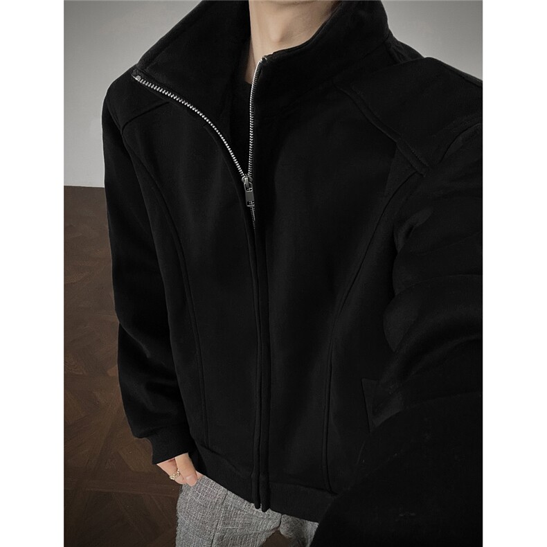 秋冬新款400克重磅立领拼接卫衣WY953-P55K控88,男装卫衣,电商A072
