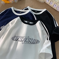 量大优供抖音视频支持得物品质配合二开美式三条杠短袖t恤ZD278，男装T恤，电商A486