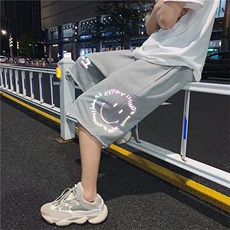 运动短裤夏季宽松2026新款中性百搭ins反光休闲五分裤潮DK86-P28，男装牛仔裤，星座1008-2