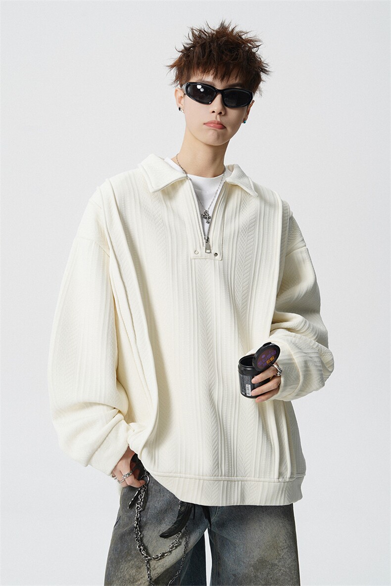 现货WY10167-特P45控88新款高品质大码百搭宽松半拉链卫衣男,男装卫衣,电商A059
