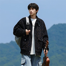 JK2573-P93M-8XL秋季新款大码毛呢翻领夹克休闲外套控158，男装夹克，星座109