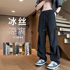 2025秋季新款内景大码美式伞兵冰丝裤M-5XHK24453-特P25，男装休闲裤，电商A022