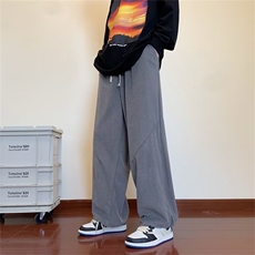 抽绳束脚休闲裤男生宽松直筒长裤男潮牌痞帅阔腿裤K771-P38，男装休闲裤，星座1001-1