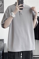 日系翻领POLO衫男士夏季薄款潮流ins有领胖子大码宽松潮牌短袖t恤，男装T恤，电商A177