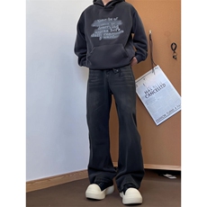 xz905-2-Z045#P65-（控98）美式高街宽松阔腿牛仔裤，男装牛仔裤，星座905
