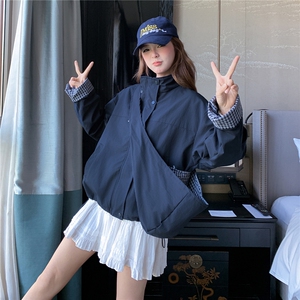 休闲减龄藏蓝色工装外套女春秋2025新款超火好看高级小众夹克上衣图片