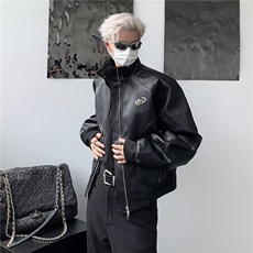 闲男秋季宽松机车美式夹克街头立领飞行员外套潮，男装夹克，星座716-4
