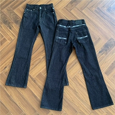 有货DKS6079-特批48荆棘刺绣黑牛痞帅牛仔裤男女，男装牛仔裤，星座603-2
