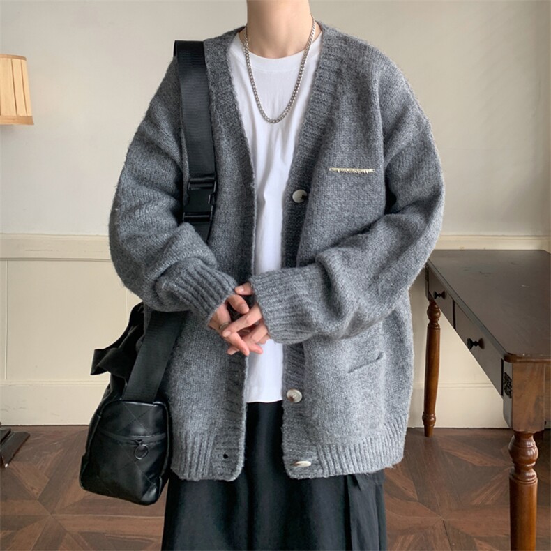 现货得物抖音品质V领毛衣开衫W7500-P75,男装针织衫/毛衣,星座1212