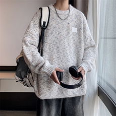 B312P75季拼色圆领毛衣男美式复古潮牌宽松冬装毛衣，男装针织衫/毛衣，星座512-6