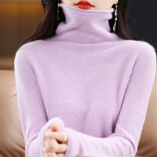 羊毛衫女堆堆领秋冬季内搭毛衣洋气高领上衣针织打底衫，女装羊毛衫，大美人高端店