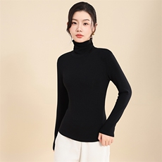 自发热磨毛打底衫堆堆领套头纯色2024年秋季，女装针织衫/毛衣，羊秋羊绒