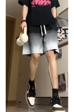 渐变运动短裤情侣宽松直筒五分裤A456特P30，男装牛仔裤，电商A309