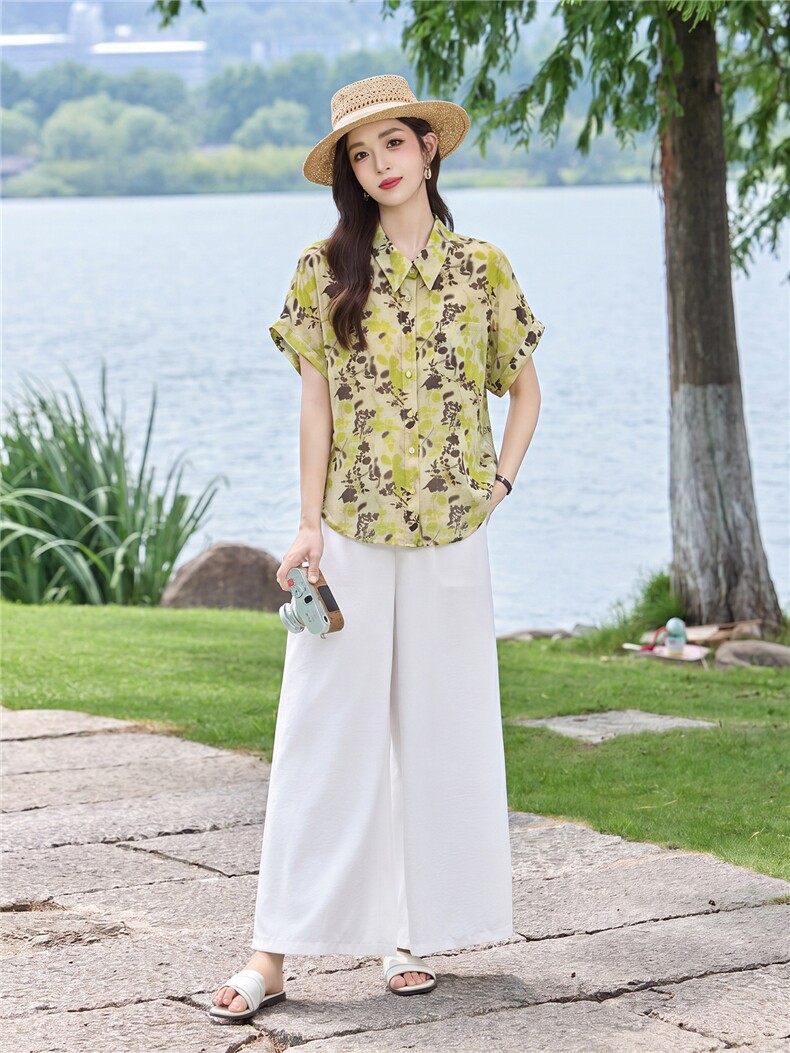 现货！2026年夏季时尚简约大方气质优雅宽松休闲两件套裤套装女,女装套装/套裙,衣之秀