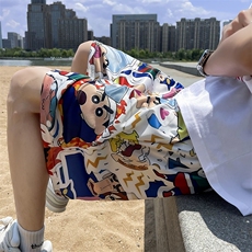 2024夏季薄款沙滩五分裤新款潮牌宽松休闲短裤男现货K8031-P21，男装牛仔裤，星座512-3