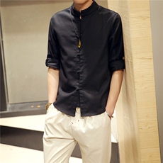 男士亚麻七分袖衬衫D06代发专用链接，男装衬衫，星座1309