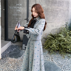 通勤穿搭灰色西服上衣套装女春秋超火好看高级气质感半身裙两件套，女装套装/套裙，2C057