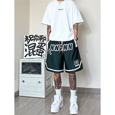 欧美发泡短裤男夏季美式五分裤潮牌运动裤男DK13P45，男装牛仔裤，星座417-3