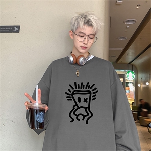 已注册港风纯棉260克高街抖音直播得物品质长袖T恤打底衫T4268P28图片