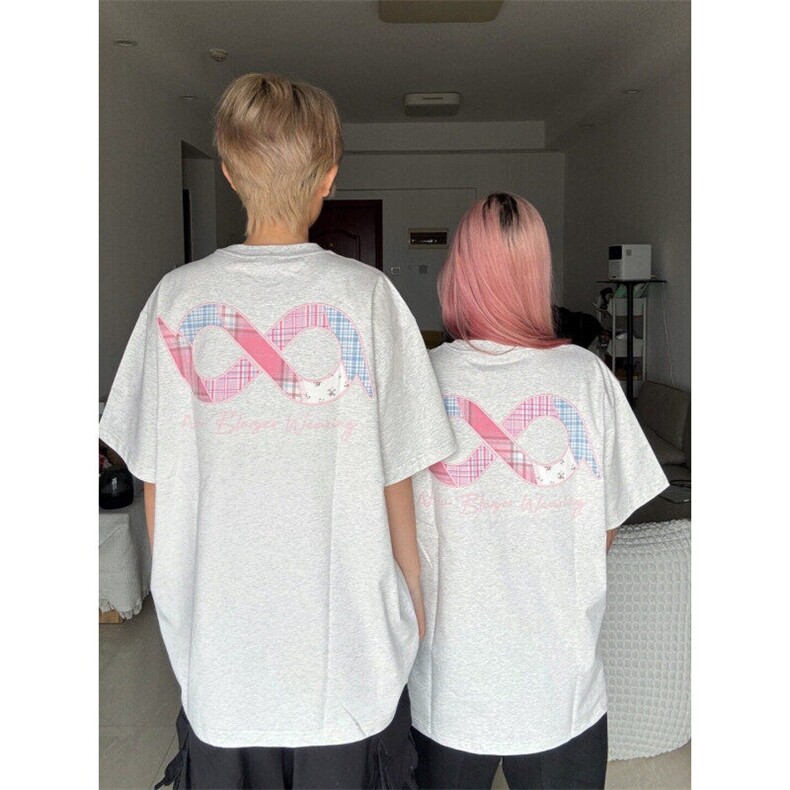 M527-P35彩色格子贴布短袖嘻哈纯棉宽松百搭休闲T恤男女同款,男装T恤,星座617A-1（原B318A）