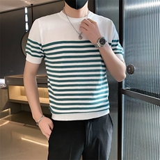 T恤百搭夏季长袖时尚潮牌潮流圆领男新款ins宽松型条纹TS314，男装T恤，星座1116A-2（原606A-1）