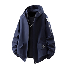 可二开发光贴片连帽工装冲锋衣大码M-5XL夹克男JK78076P85控128，男装夹克，星座227-7