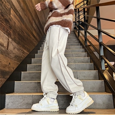 加绒裤子男士冬季加绒加厚休闲长裤潮牌宽松青少年2025新款卫裤，男装休闲裤，电商A020