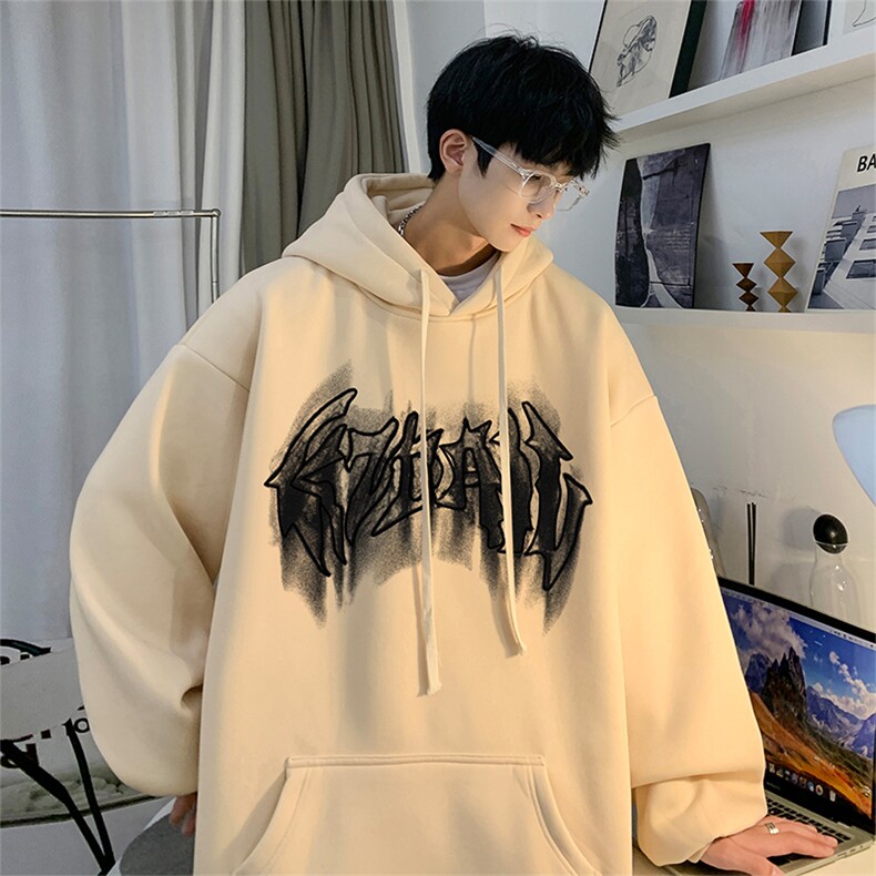 抖音得物供货可提供视频秋冬重磅美式宽松连帽卫衣DL1982,男装卫衣,电商A486