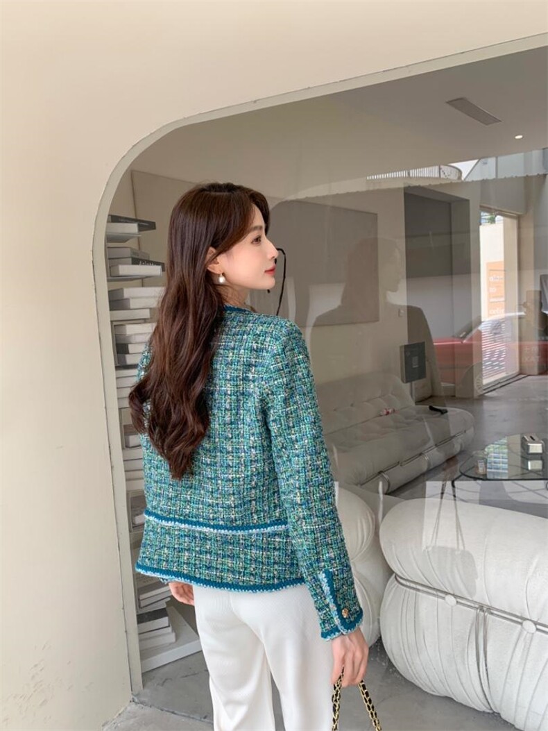 高端定制含羊毛面料时尚气质高雅淑女外套，其它，荷塘月色