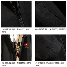 KS21257-P38连帽开衫卫衣男运动外套大码班服砖墙，男装卫衣，电商A040A