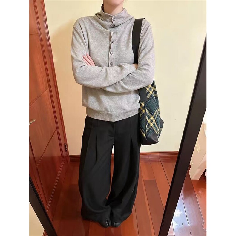 网图有货简约超软糯亲肤连帽针织衫男女散口卷边毛衣A1276-P72,男装针织衫/毛衣,星座1505