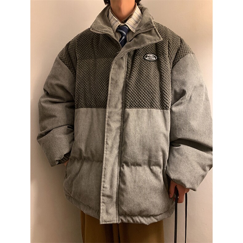 灯芯绒棉袄厚外套港风日系棉衣纯色棉服大码1016-1W62P118K158,男装棉衣,星座1016-1（原电商B408-1）