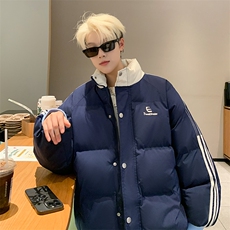 美式拼接棉服男冬季新款宽松立领面包服小个子棉衣外套8857/P105，男装棉衣，星座506