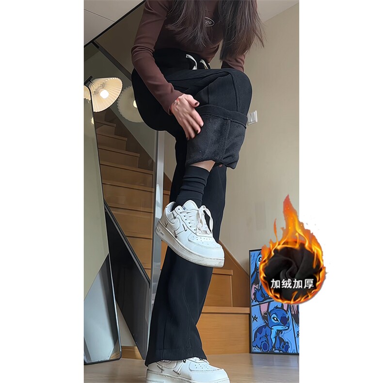 加绒加厚欧棉绒灯芯绒休闲裤直筒弯刀裤A493特P45控78,男装休闲裤,电商A309
