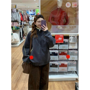 网图 美式哈苏线运动外套男女情侣款2026春季新款开衫卫衣 特P68图片