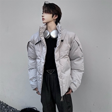 自家图秋冬保暖加厚立领棉服外套金属环扣男女短款棉衣1515-P110，男装棉衣，星座910-5