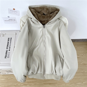 双面穿派克服2025年冬装新款棉服女皮草夹克座山雕慵懒感加厚外套图片