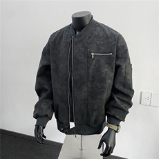 美式高阶秋冬PU棒球服夹克痞帅百搭情侣外套J57911TP85，男装夹克，电商A247