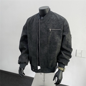 美式高阶   秋冬PU棒球服夹克痞帅百搭情侣外套 J57911 TP85图片