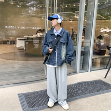 日系春秋设计感撞色牛仔外套男美式宽松休闲工装夹克潮JK1007-P60，男装夹克，星座308B-1