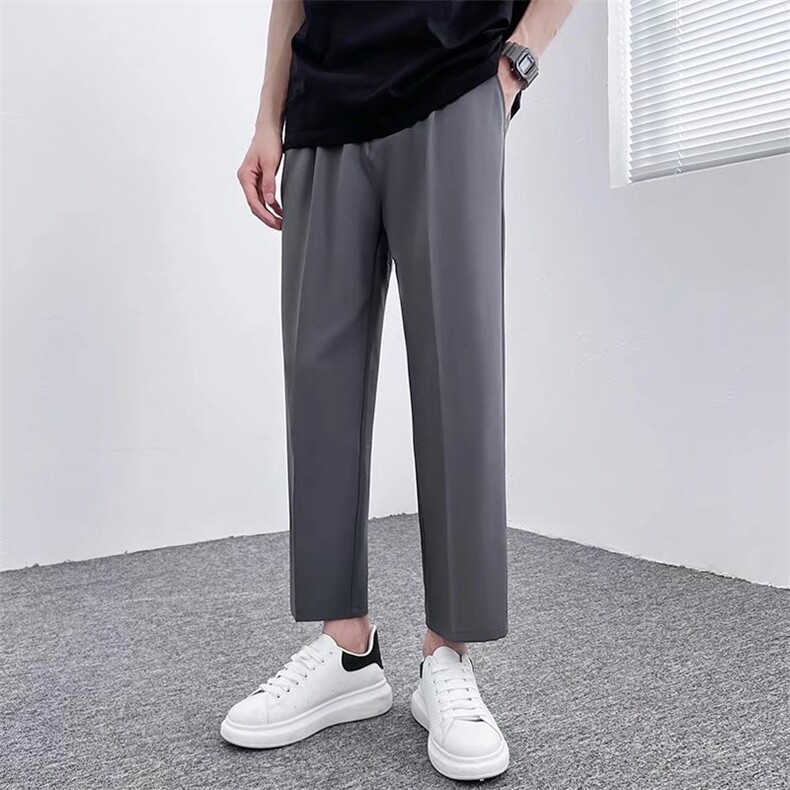 西裤男春夏新款韩版宽松冰丝坠感九分裤CY96-P40，男装西裤，星座214-5