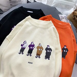秋冬chic网红圣诞老人情侣上衣针织衫保暖时尚毛衣男1029-P55