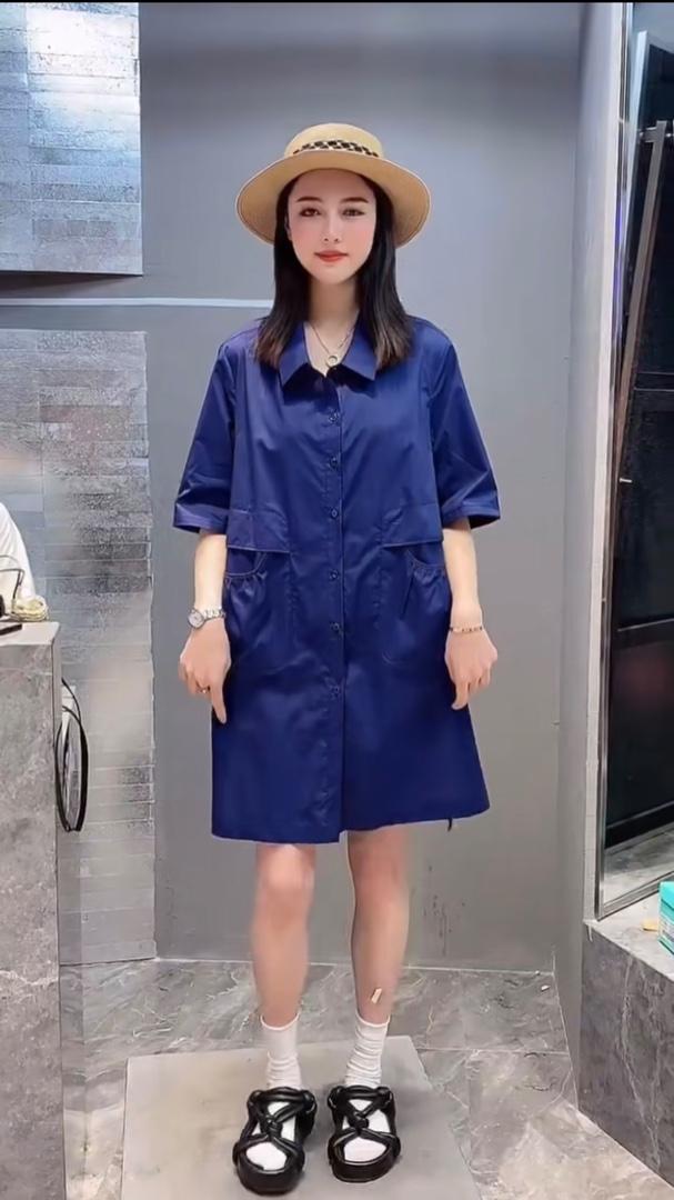 夏季新款韩版洋气工装风连衣裙,女装连衣裙,L·H·X
