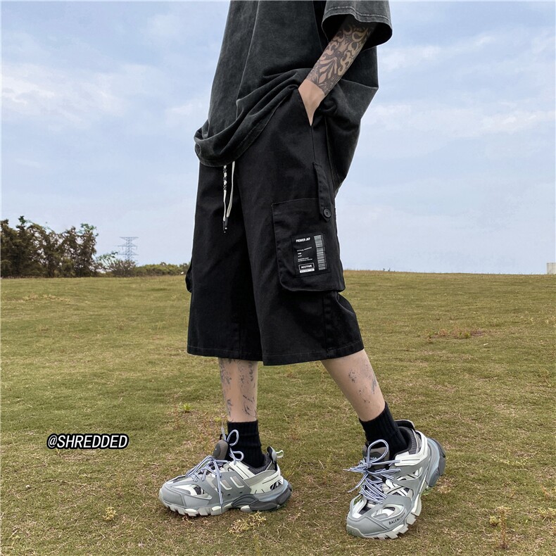 港风夏季新款宽松休闲裤工装风男生七分裤B315-K23316-p50控68,男装休闲裤,电商B315