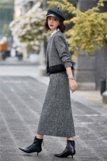 现货！重工烫钻小香风套装裙女2025秋冬新款轻奢外套半身裙两件套，女装套装/套裙，魅影