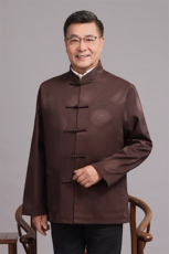 2026春款中老年风唐装外套男中式复古盘扣汉服爷爷过生日外套，男装民族服装，钱塘723