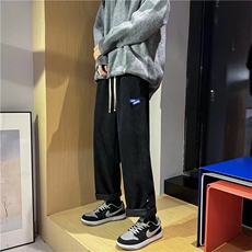 灯芯绒裤子高街ins潮流百搭宽松直筒坠感阔腿裤男裤春款k370-p32，男装休闲裤，星座1008-1