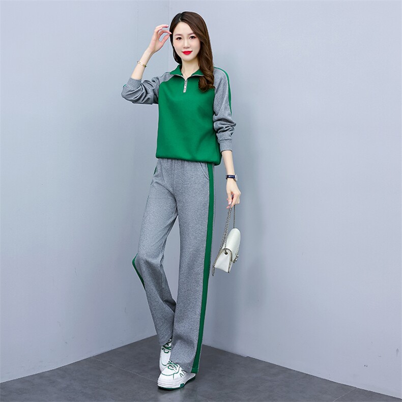 休闲宽松显瘦宽松两件套女装2024春秋新款时尚运动卫衣妈妈装套装,女装套装/套裙,梦依杭