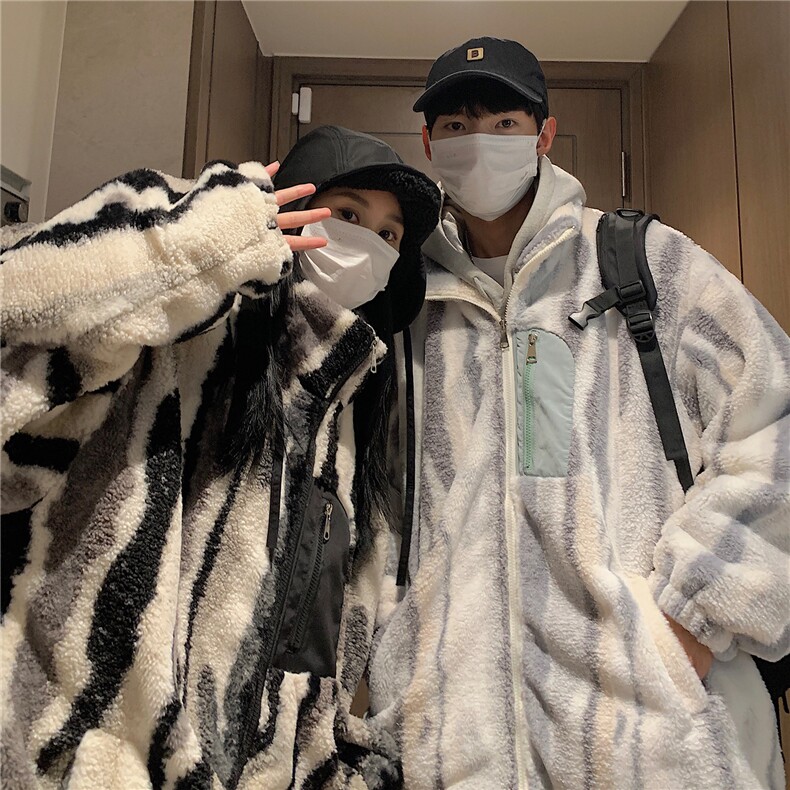 主推情侣装冬装新款加厚拼接宽松羊羔毛棉衣外套D229P118,男装棉衣,电商A335-1（原A458）